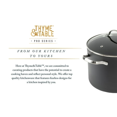Thyme & Table Hard Anodized 15-Piece Cookware Set Non-Stick - Black