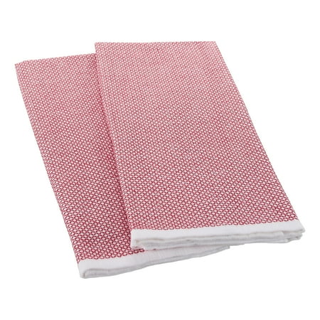 Better Homes & Gardens Red Mark Cotton-and-Polyester Woven Dual-Purpose Oversized Kitchen Towels 2 Pack