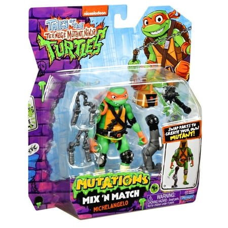 Tales of Teenage Mutant Ninja Turtles: Mutations Mix and Match 4.5" Michelangelo Basic Action Figure Assortment by Playmates Toys