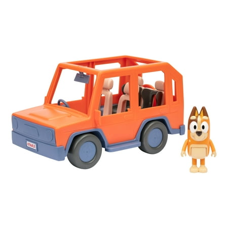 Bluey Heeler Family Road Trip 4WD Car Play Vehicle, Includes Chilli Fits 4 Bluey Figures , Ages 3+