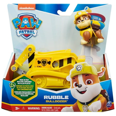 PAW Patrol, Rubble?s Bulldozer Vehicle with Figure, Toys for Kids Ages 3 and Up