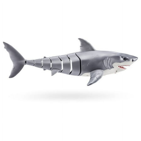 Robo Alive Great White Shark Series 1 by Zuru, Battery-Powered Robotic Light Up Shark Toy, Summer Pool Toy, Bath Toy