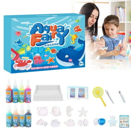 Magic Water Elf Toy Kit, Aqua Fairy Water Gel Kit with 20 Magic Gels, 10 Sea Creature Molds. Christmas Gifts, Birthday Gifts, Party Favors, Arts & Crafts DIY STEM Kits for Kids(20 Colors)