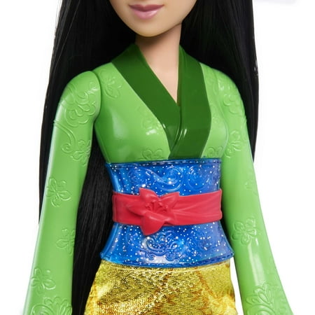 Disney Princess Mulan 11 inch Fashion Doll with Black Hair, Brown Eyes & Hair Accessory, Sparkling Look