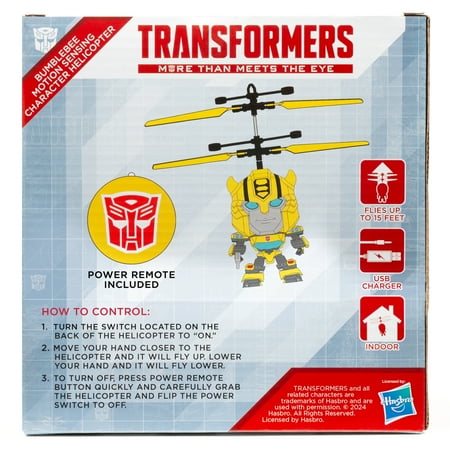 Transformers Bumblebee Big Head, 7.6-inch Motion Sensor Controlled Big Head Helicopter Play Vehicles