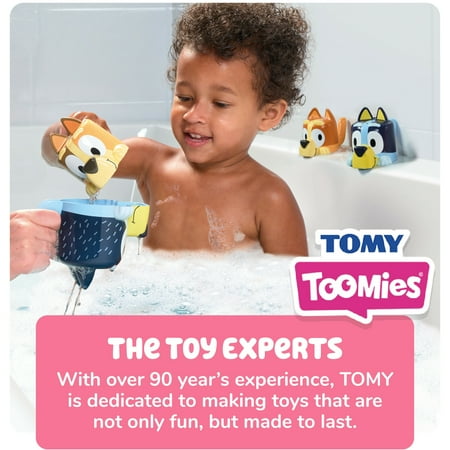 Toomies Bluey's Family Pourers - Including Chilli, Bandit, Bingo, and Bluey - Nesting and Stacking Cups for Bath Time - 4 Count - Ages 18 Months and up