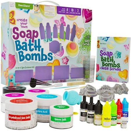 Dan&Darci Soap & Bath Bomb Making Kit for Kids, 3-in-1 Spa Science Kit, Easter Craft Gifts For Girls & Boys Age 6-12 Year Old Girl Crafts Kits : DIY Experiment Toys, Craft Gift For Kids Ages