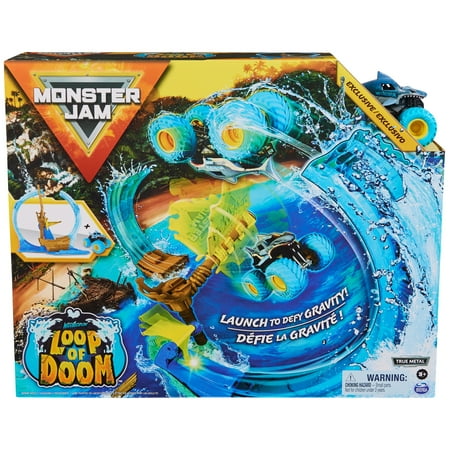 Monster Jam, Megalodon Loop of Doom 16-inch Wide Playset with Truck (New)