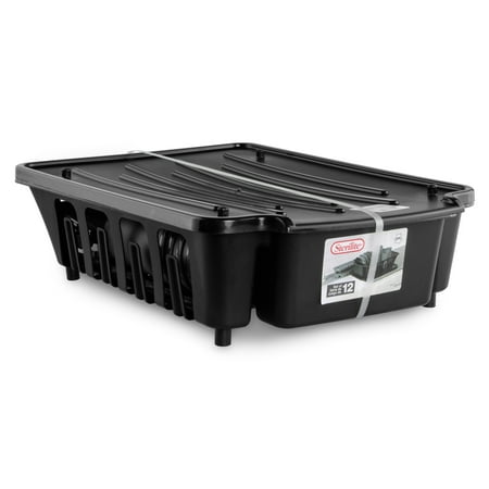 Sterilite 12 Piece Kitchen Set, Includes Sinkset, Bowls, Tumblers, Ice Cube Trays, Black