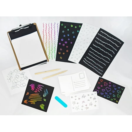 Smarts & Crafts Go: Scratch Art Studio, Gender Neutral Kids Activity Kit, 53 Pieces, Child Ages 6+, Unisex
