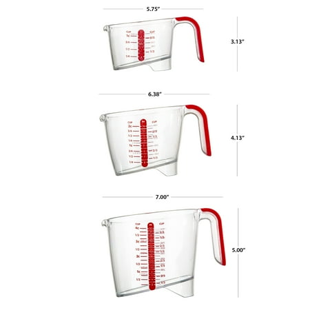 PrepSolutions 3 Piece Liquid Measuring Cup Set