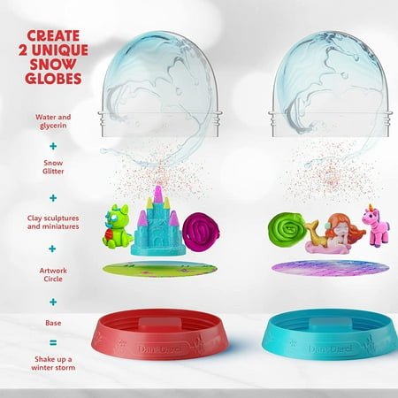 Dan&Darci Snow Globe Making Kit for Kids - Make Your Own Water Globes Kits - Kid Christmas Stocking Stuffers Craft Activities for Age 3 4 5 6 7 8 9 - DIY Art Crafts - Gifts Ideas and Toys for Boys