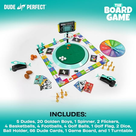 Dude Perfect The Board Game, for Kids Who Love Sports and Competitive Challenges, Perfect for Family and Friend Game Night, 2-5 Players, Ages 4+