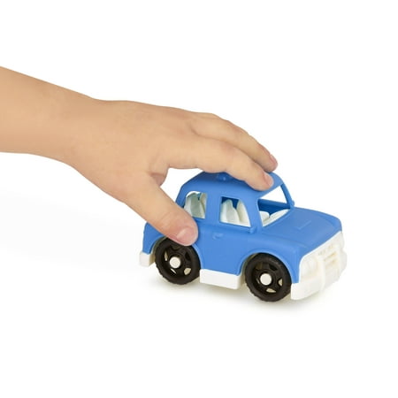 Battat Mini Riders 4-Pack Pick-Up Truck Sports Car Taxi Police Car, Baby and Toddler Toys