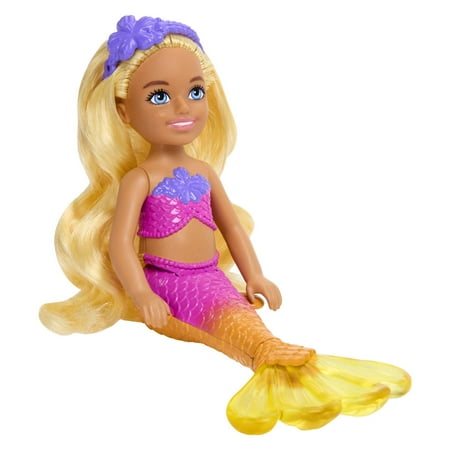 Barbie Mermaid Chelsea Doll with Blond Hair, Mermaid Toys, 6.3 in