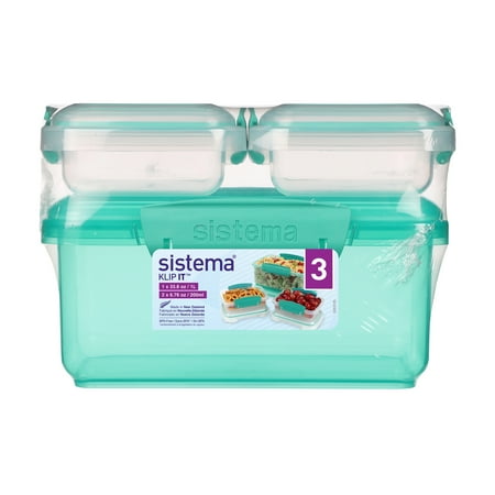 Sistema Klip IT Plastic Food Storage Containers, Set of 3