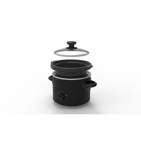Mainstays 2 QT Slow Cooker, Matte Black Finish, Removeable Stoneware Pot, Model MS54100112165BOther,