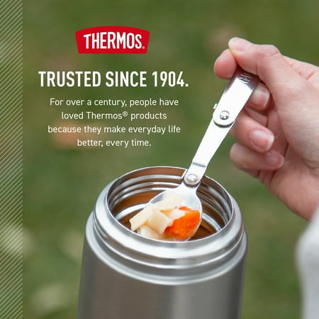 Thermos 16oz Insulated Food Jar with Folding Spoon, Matte Black