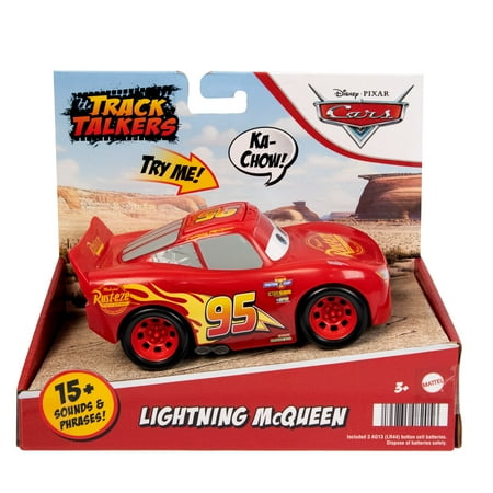 Disney Pixar Cars Track Talkers Lightning McQueen Talking Toy Car, 5.5 inch Collectible Play Vehicle