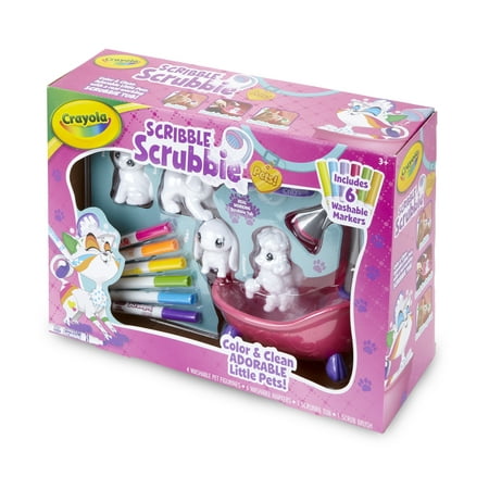 Crayola Scribble Scrubbie Pets Scrub Tub, School Supplies, Animal Toys, Gifts, Beginner Unisex Child