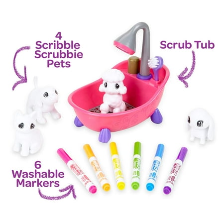 Crayola Scribble Scrubbie Pets Scrub Tub, School Supplies, Animal Toys, Gifts, Beginner Unisex Child