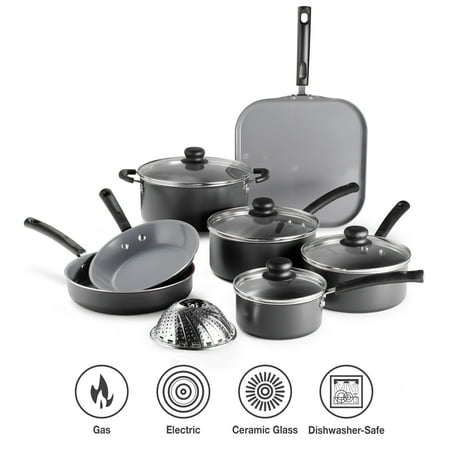 Tramontina Primaware 18 Piece CERAMIC Cookware Set, GRAY