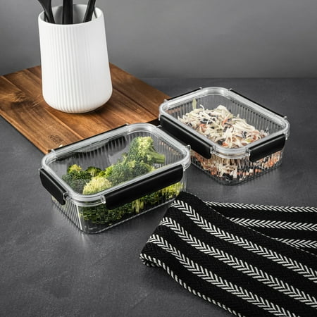 Thyme & Table 2 Pack of 5 Cup Food Storage Containers, Clear