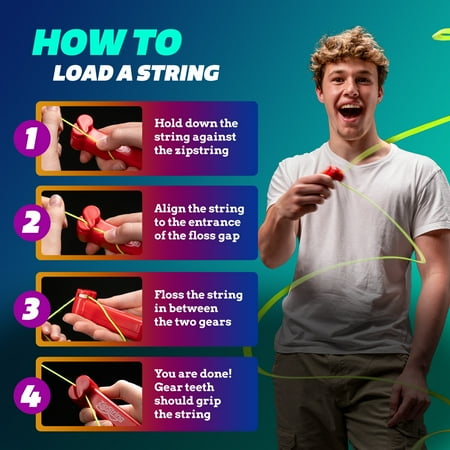ZipString , Gift for Kids and Adults, As Seen on Shark Tank, Recommended Age 4+ years old, Bodacious Blue