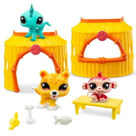 Littlest Pet Shop, Tiki Jungle Play Pack - Gen 7, Pets 50, 51, 52, LPS Collectible Play Figure