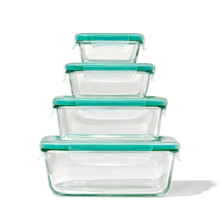 OXO Softworks Smart Seal 8-Piece Everyday Glass Container Set