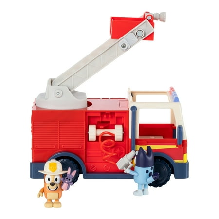 Bluey Fire Truck with Bluey Exclusive Firefighter Bingo and Bob Bilby, Ages 3+
