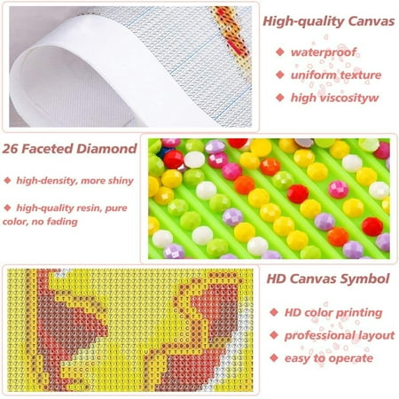 VEGCOO 2 Pack 5D DIY Diamond Painting Kits for Adults & Kids, Full Drill Crystal Rhinestone Art Crafts, Home Wall Decor, Embroidery Set