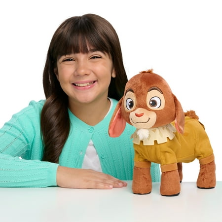 Disney Wish Walk 'n Talk Valentino Plush Fainting Goat, 11-Inch Interactive Plush Toy, Stuffed Animal with Sounds and Motion