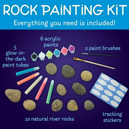 Creativity for Kids Glow in the Dark Rock Painting Kit - Child Craft Project for Boys and Girls