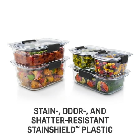 Rubbermaid Brilliance 10-Piece Set, Leak-Proof and Clear Food Storage Containers