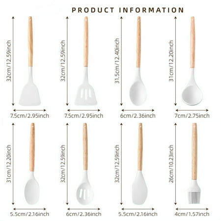 19PCS Kitchen Utensils Set for Cooking, 11 Cooking Utensils, 6 Knife set Beige,3 Utensil Sets,utensilios de cocina, Beige