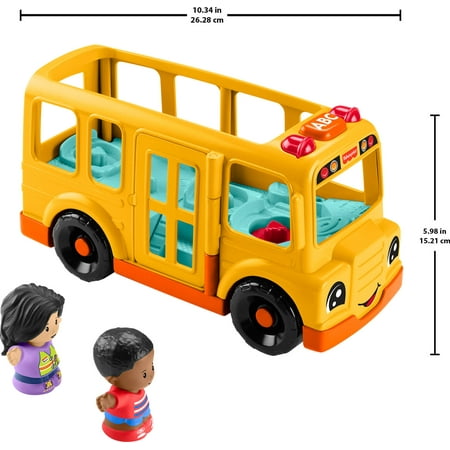 Fisher-Price Little People School Bus Musical Toddler Toy Vehicle with 2 Figures