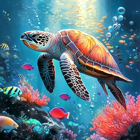 HsdsBebe DIY Diamond Art Painting Kits Embroidery Cross Stitch Sea Turtles 11.8x11.8 inch, Other
