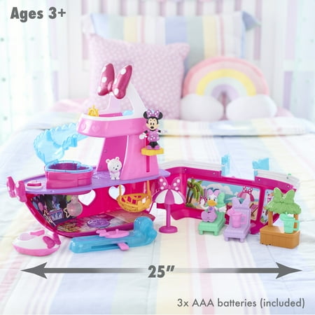 Disney Junior Minnie Mouse Bowdazzling Yacht Playset, Lights and Sounds, Baby and Toddler Toys
