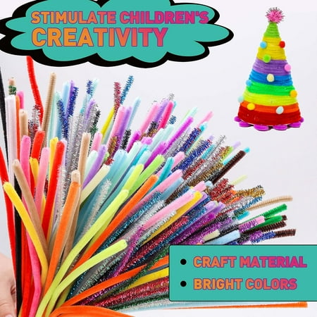 XKDOUS 560 PCS Pipe Cleaners Craft Chenille Stems, 37 Colors Pipe Cleaners Bulk with Googly Eyes for DIY Art Craft Supplies Craft Fuzzy Pipe Cleaners