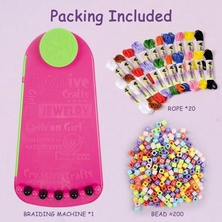Jaawind Friendship Bracelets Making Kit for Girls, DIY Arts and Crafts for Kids Ages 6-12, Making Kit with 20 Pre-Cut Threads and Accessories, Birthday Christmas Gifts for Kids