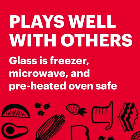 Pyrex Easy Grab 4-piece Glass Bakeware Set with Red Lids