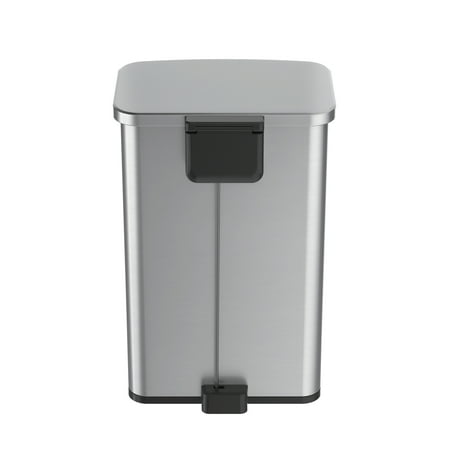 Better Homes & Gardens 13.2 Gallon Rectangular Stainless Steel Trash Can, Kitchen Step Trash Can