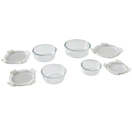 Better Homes & Gardens Round Glass Food Storage Container with Tritan Lid. Set of 4, 8 Pieces