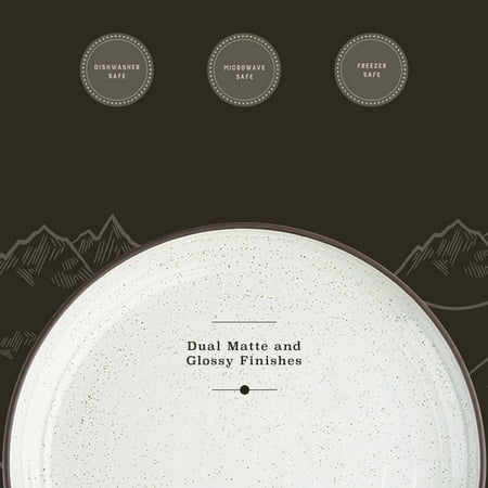Yellowstone 12-Piece Ceramic Dinnerware Set, Beth Collection