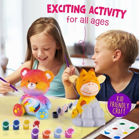 ONE TO FOUR Paint Your Own Bear Lamp Kit, Art Supplies Arts & Crafts kit, Painting kit for Kids 6-12, Arts and Crafts for Kids Ages 8-12, Toys Girls Boy Birthday Gift Ages 3 4 5 6 7 8 9 10 11 12+