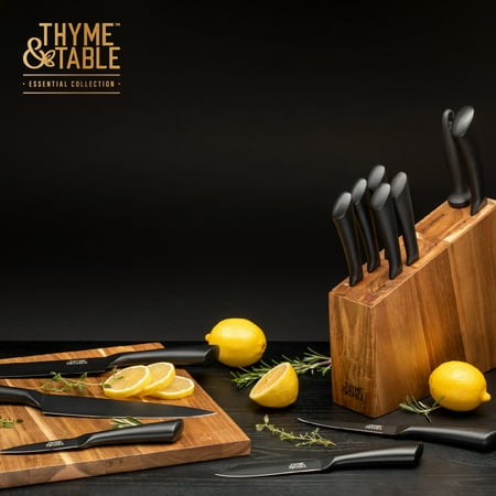 Thyme & Table Knife Set, 13-Piece Kitchen Slim Block Stainless Steel Knife Set