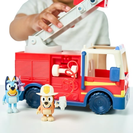 Bluey Fire Truck with Bluey Exclusive Firefighter Bingo and Bob Bilby, Ages 3+