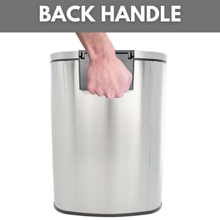 Better Homes & Gardens 14.5 Gallon Stainless Steel Step on Kitchen Trash Can Silver