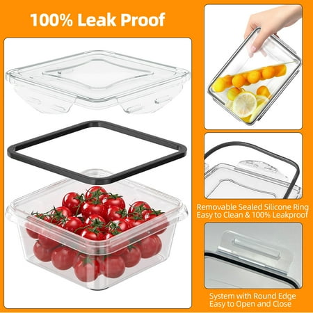 ATUPEN 50 Pcs Food Storage Containers with Lids, Meal Prep Plastic Container Pantry & Kitchen OrganizationWhite,